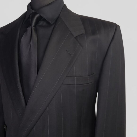Vintage Versace V2 43L Double Breasted Striped Sport Coat - Picture 4 of 13
